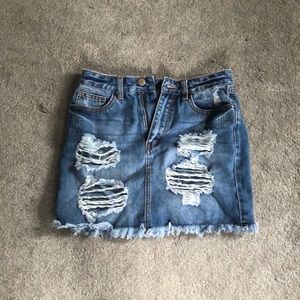 Forever21 Distressed Denim Skirt